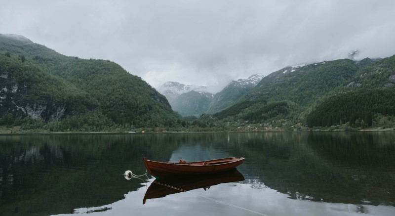 boat floating peacefully