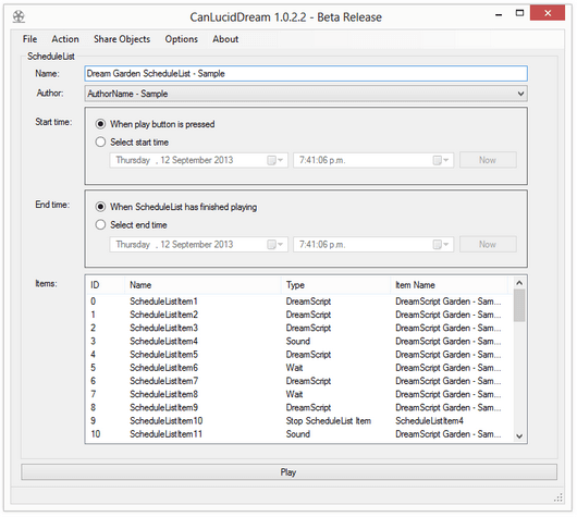 Dream Garden Script Sample